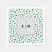 Serviette En Papier Fleurs minuscules modernes bleues (Devant)