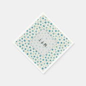 Serviette En Papier Fleurs minuscules modernes bleues (Coin)