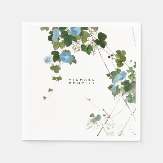 Serviette En Papier Fleurs Moderne Nom Propre Professionnel (Devant)