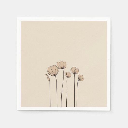 Serviette En Papier Fleurs modernes Naples (Devant)