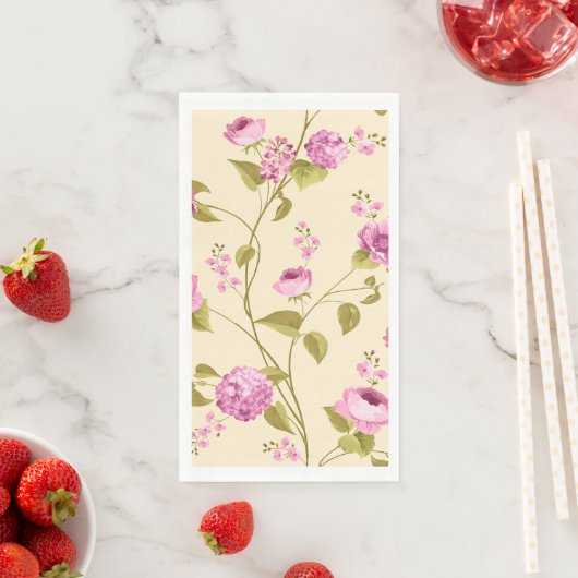 Serviette En Papier Fleurs Motif 16 (En situation)