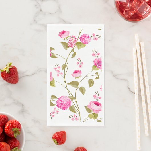 Serviette En Papier Fleurs Motif 19 (En situation)