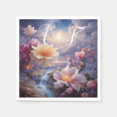 Serviette En Papier Fleurs mystiques du royaume surnaturel (Devant)