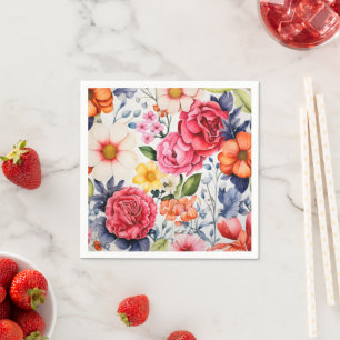 Serviette En Papier Fleurs naturelles Couleurs