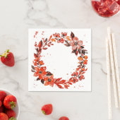 Serviette En Papier Fleurs orange d'aquarelle (En situation)