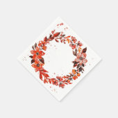 Serviette En Papier Fleurs orange d'aquarelle (Coin)
