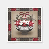 Serviette En Papier Fleurs panier cadre en dentelle design floral vint (Devant)