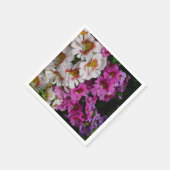 Serviette En Papier Fleurs papillon rose blanc et violet (Coin)