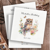 Fleurs Papillons de Printemps de Hibou Joyeux Anni
