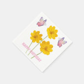 Serviette En Papier Fleurs Personnalisées (Coin)