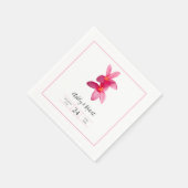Serviette En Papier Fleurs Plumeria rose, serviettes Mariages modernes (Coin)