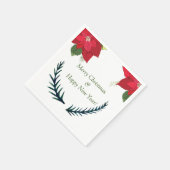 Serviette En Papier Fleurs Poinsettia Noël personnalisé (Coin)