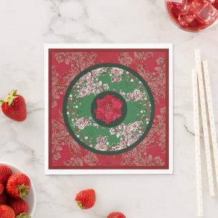 Serviette En Papier Fleurs pour Noël