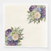 Serviette En Papier Fleurs pourpres Aquarelle-Mariage- (Devant)