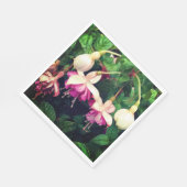 Serviette En Papier Fleurs pourpres et crème (Coin)