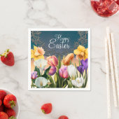 Serviette En Papier Fleurs printanières Cadre floral Élégant Parti chi (En situation)