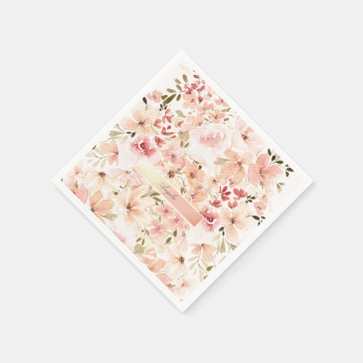 Serviette En Papier Fleurs printanières florissantes (Coin)