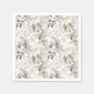 Serviette En Papier Fleurs printanières modernes sur la Fête des marié