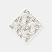 Serviette En Papier Fleurs printanières modernes sur une douche de mar (Coin)