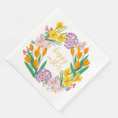 Serviette En Papier Fleurs printanières tulipe florale jaune pâques de (Coin)