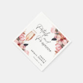 Serviette En Papier Fleurs & Prosecco Floral Fête de Mariage