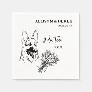 Serviette En Papier Fleurs que je fais trop chien berger allemand Mari