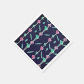 Serviette En Papier Fleurs rayées (Coin)