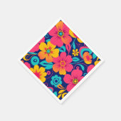 Serviette En Papier Fleurs rétro brillantes et audacieuses - style Dop (Coin)