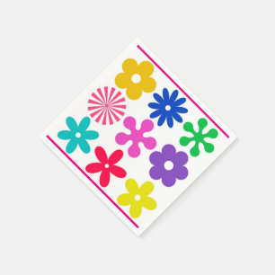 Serviette En Papier FLEURS RÉTRO super