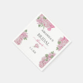 Serviette En Papier Fleurs rose d'aquarelle - FÊTE DES MARIÉES (Coin)