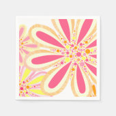 Serviette En Papier Fleurs rose et jaune (Devant)