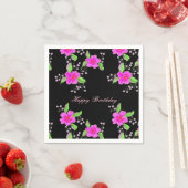 Serviette En Papier Fleurs rose vif (En situation)