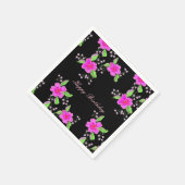Serviette En Papier Fleurs rose vif (Coin)