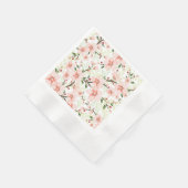 Serviette En Papier Fleurs roses (Coin)