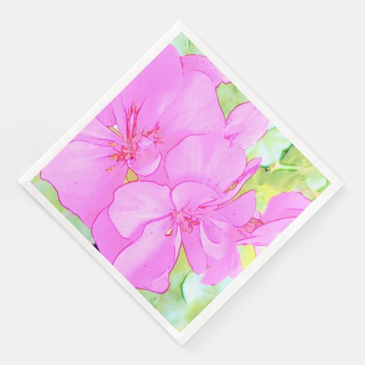 Serviette En Papier Fleurs roses (Coin)