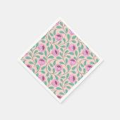 Serviette En Papier Fleurs roses (Coin)