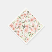 Serviette En Papier Fleurs roses (Coin)