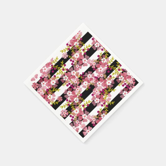 Serviette En Papier Fleurs roses (Coin)