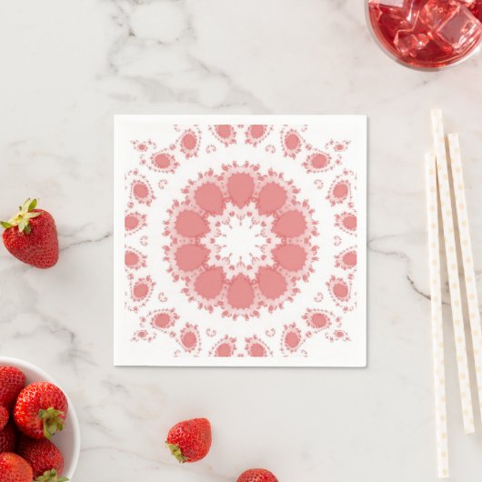 Serviette En Papier Fleurs roses (En situation)