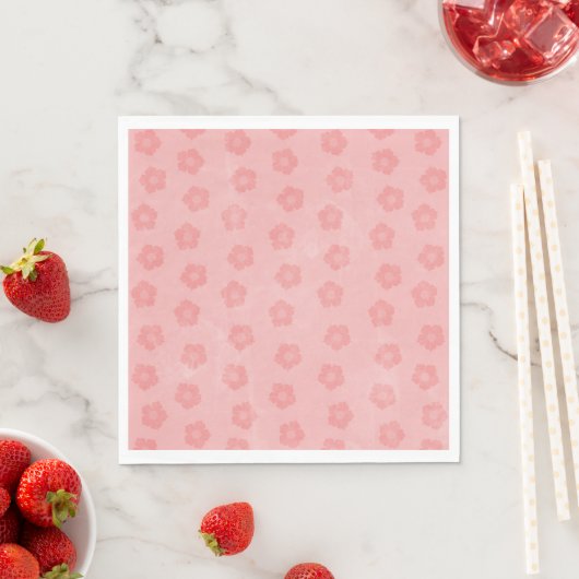Serviette En Papier Fleurs roses (En situation)