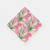 Serviette En Papier Fleurs roses (Coin)