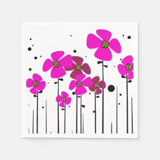 Serviette En Papier Fleurs roses