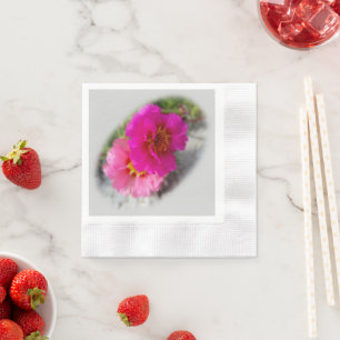 Serviette En Papier Fleurs roses au soleil