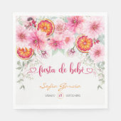 Serviette En Papier Fleurs roses & Citrus Fiesta Baby shower espagnol (Devant)