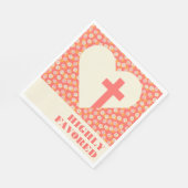 Serviette En Papier Fleurs roses Coeur & Croix Chrétienne Femmes (Coin)