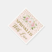 Serviette En Papier Fleurs roses Confetti or parsemé d'amour (Coin)