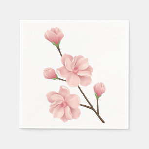 Serviette En Papier Fleurs roses de cerisier Fleur mariage fête