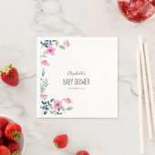 Serviette En Papier Fleurs Roses de Jardin (En situation)