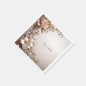 Serviette En Papier Fleurs roses et blanches douces (Coin)
