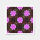 Serviette En Papier Fleurs roses et cellules rouges. Serviette en Papi (Devant)